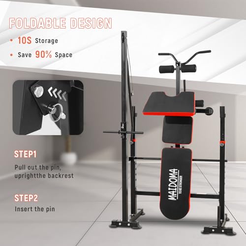 1500LBS 8-in-1 Olympic Weight Bench with Leg Extension & Preacher Curl A945