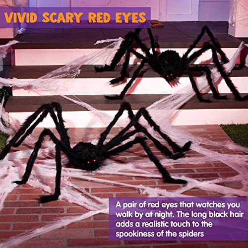 JOYIN 4 Packs Halloween Outdoor Spider Decorations, Black W76054