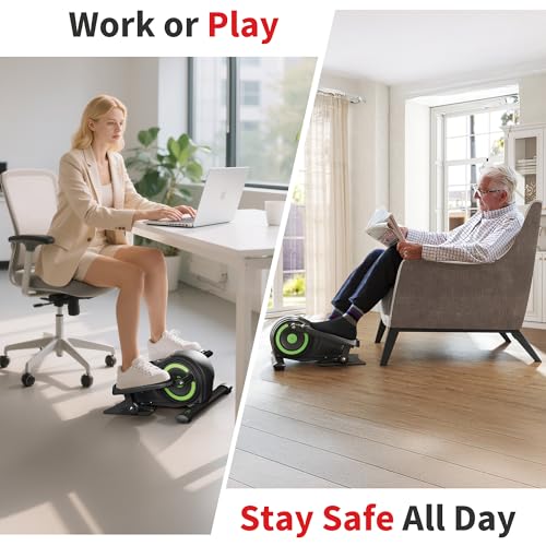 Under Desk Elliptical Machine, Electric Leg Exerciser for Seniors, 8 Resistance Levels A547