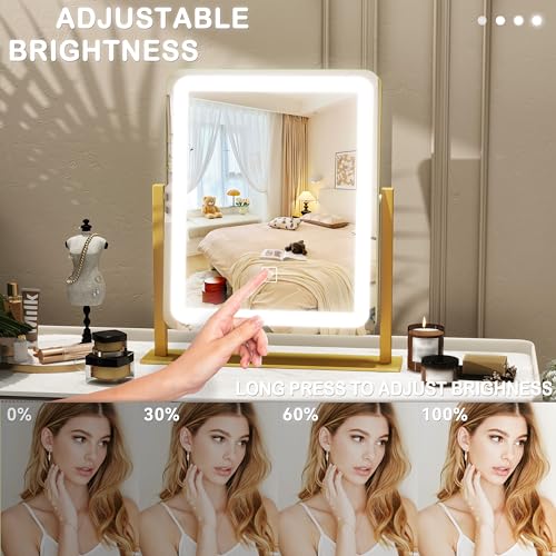 Vanity Mirror with Lights, 12.6"×15" LED Makeup Mirror, Touch Control Dimmable D52089