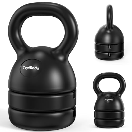 TopMade Adjustable Cast Iron Kettlebell Set for Home Gym Workout C247925