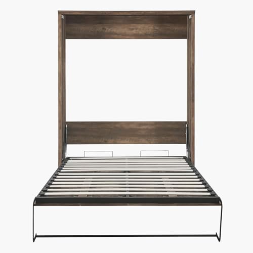 MERITLINE Queen Murphy Bed with Storage Bookcase and Charging Station E996