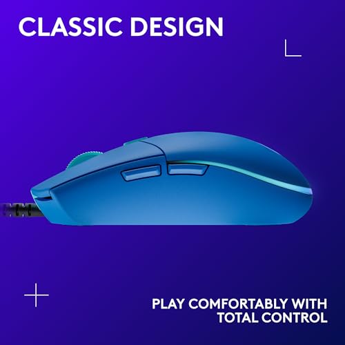 Logitech G203 Wired Gaming Mouse, 8,000 DPI, RGB, 6 Programmable Buttons, PC/Mac - Black U28629