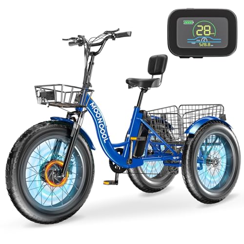 MOONCOOL Electric Tricycle for Adults, 500W Motor, 7-Speed, Removable Battery T91463