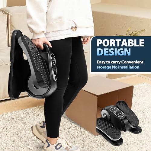 Under Desk Elliptical Machine, Leg Exerciser with Remote, 12 Speed Levels C787556