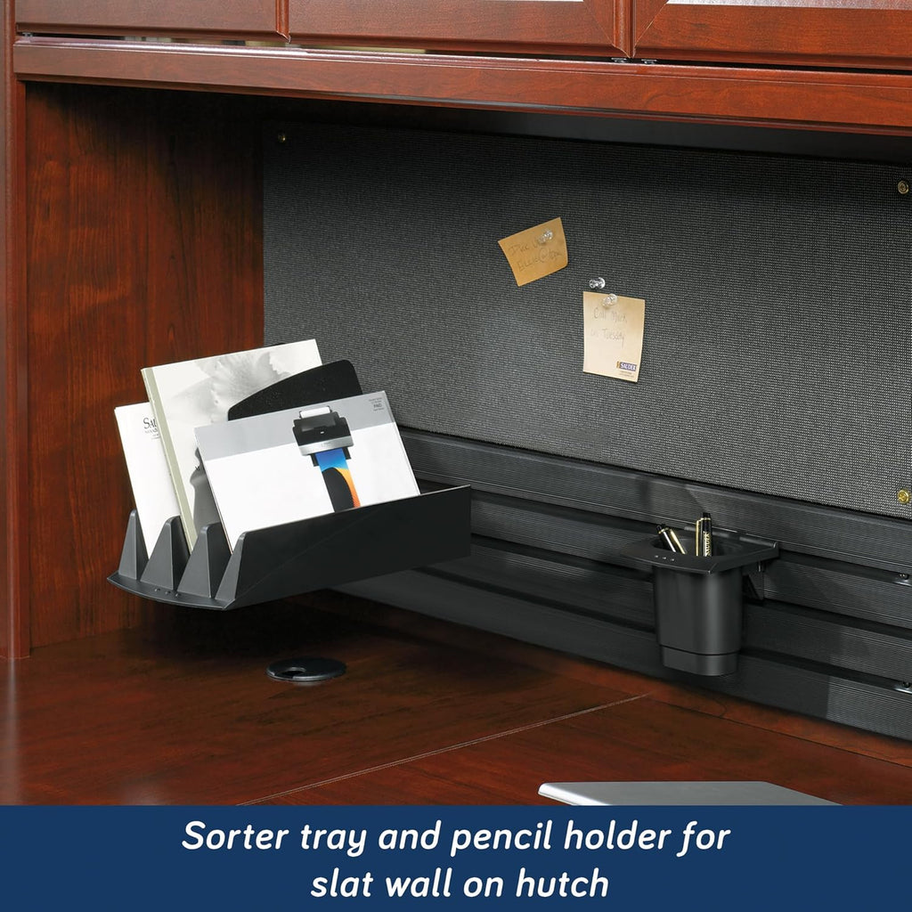 Sauder Heritage Hill L-Shaped Desk with Office Hutch, Classic Cherry R16927