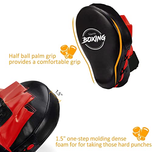 Valleycomfy Boxing Curved Focus Punching Mitts Leatherette Training Pads D262