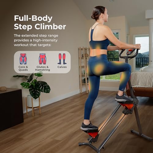 Sunny Health & Fitness Stair Stepper with Handlebar for Leg, Core and Glute Workouts R18169