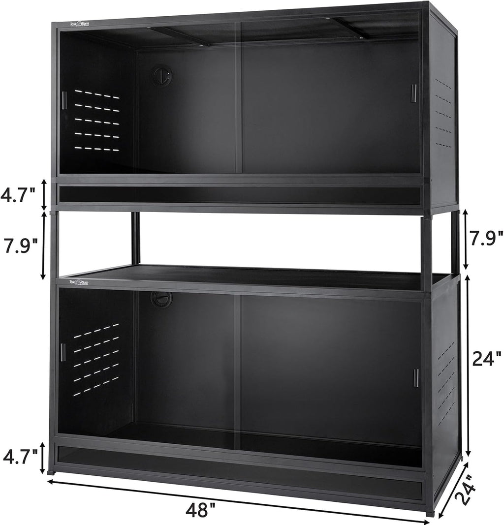 PVC Reptile Enclosure 120 Gallon Terrarium with Sliding Glass Doors S4983