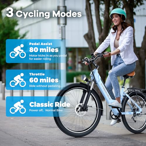 DriftGod 26" Electric Bike for Adults, 1000W Motor, 48V Removable Battery B544