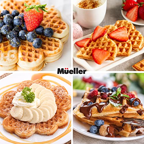 Mueller Heart 5 Waffle Maker, Norwegian Waffle Iron, Nonstick L426413