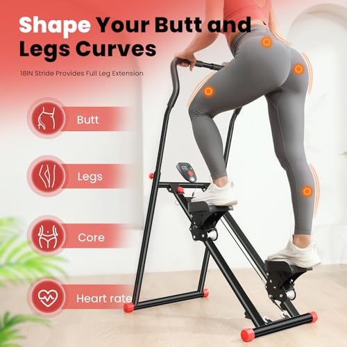 BODYRHYTHM Stair Stepper for Home Gym, Foldable Vertical Climber with Adjustable Handlebar A180806