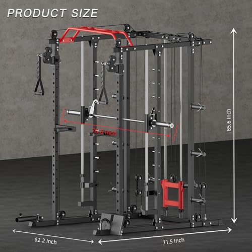 Deep Squat Machine with Cable Crossover for Home Gym O113366