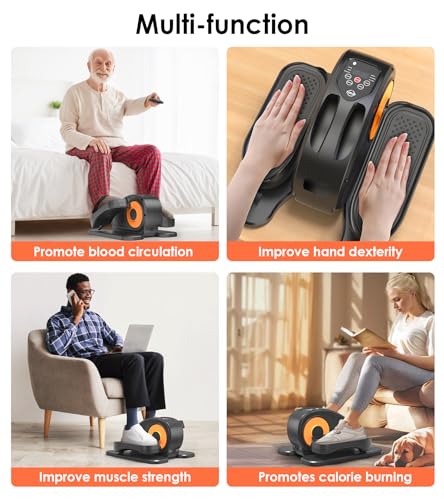 Under Desk Elliptical Machine, Portable Seated Pedal Exerciser with Remote Control O444206