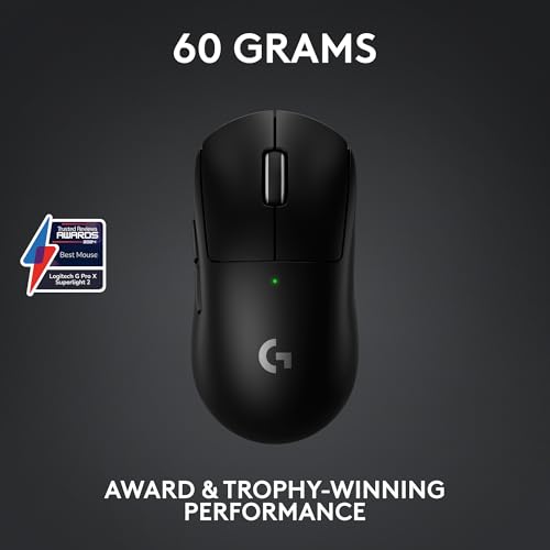 Logitech G PRO X Superlight 2 DEX Wireless Gaming Mouse, 60g, White D21215