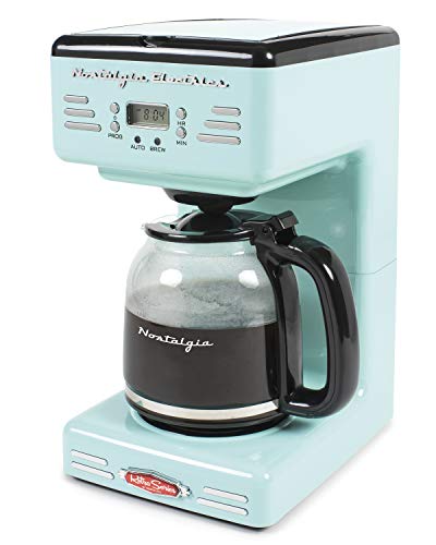 Nostalgia Retro 12-Cup Programmable Coffee Maker with LED Display, Aqua S6557