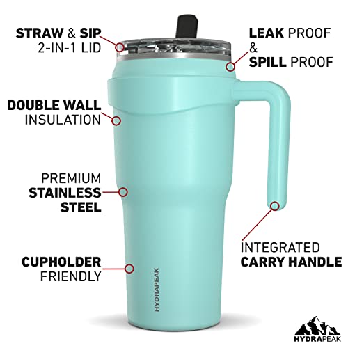 Hydrapeak Roadster 40oz Stainless Steel Tumbler with Straw Lid (Aqua) I313892