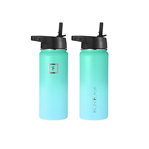 IRON °FLASK Stainless Steel Insulated Water Bottle with 3 Lids, 40 oz U19688