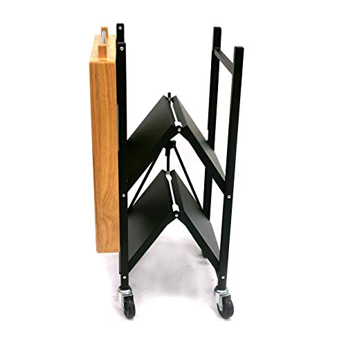 Origami Folding Kitchen Cart on Wheels, 3-Tier Rolling Cart Z2164