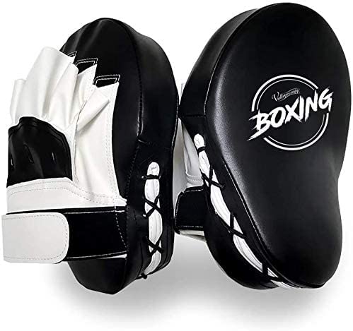 Valleycomfy Boxing Curved Focus Punching Mitts Leatherette Training Pads D262