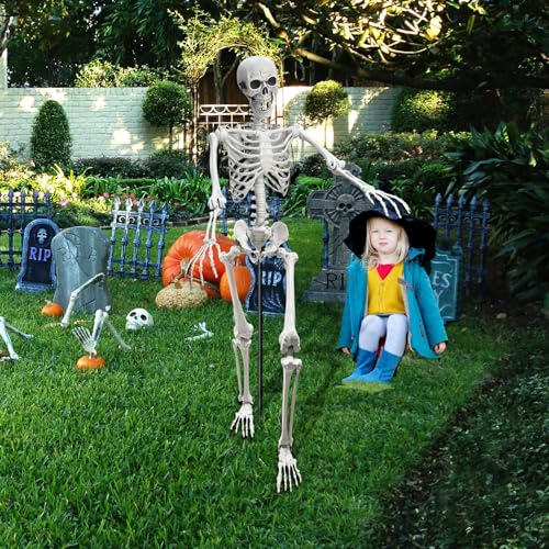 Wocst 5.4Ft Poseable Halloween Skeleton with Movable Joints G229