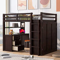 Harper & Bright Designs Full Loft Bed with Desk, Wardrobe, Solid Wood N868457