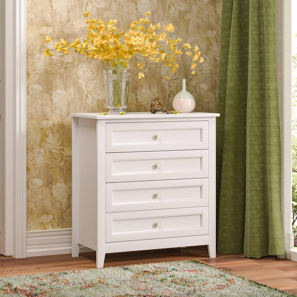 Solid Wood Drawer Dresser Bar Cabinet Buffet Server Console Table, White N819979