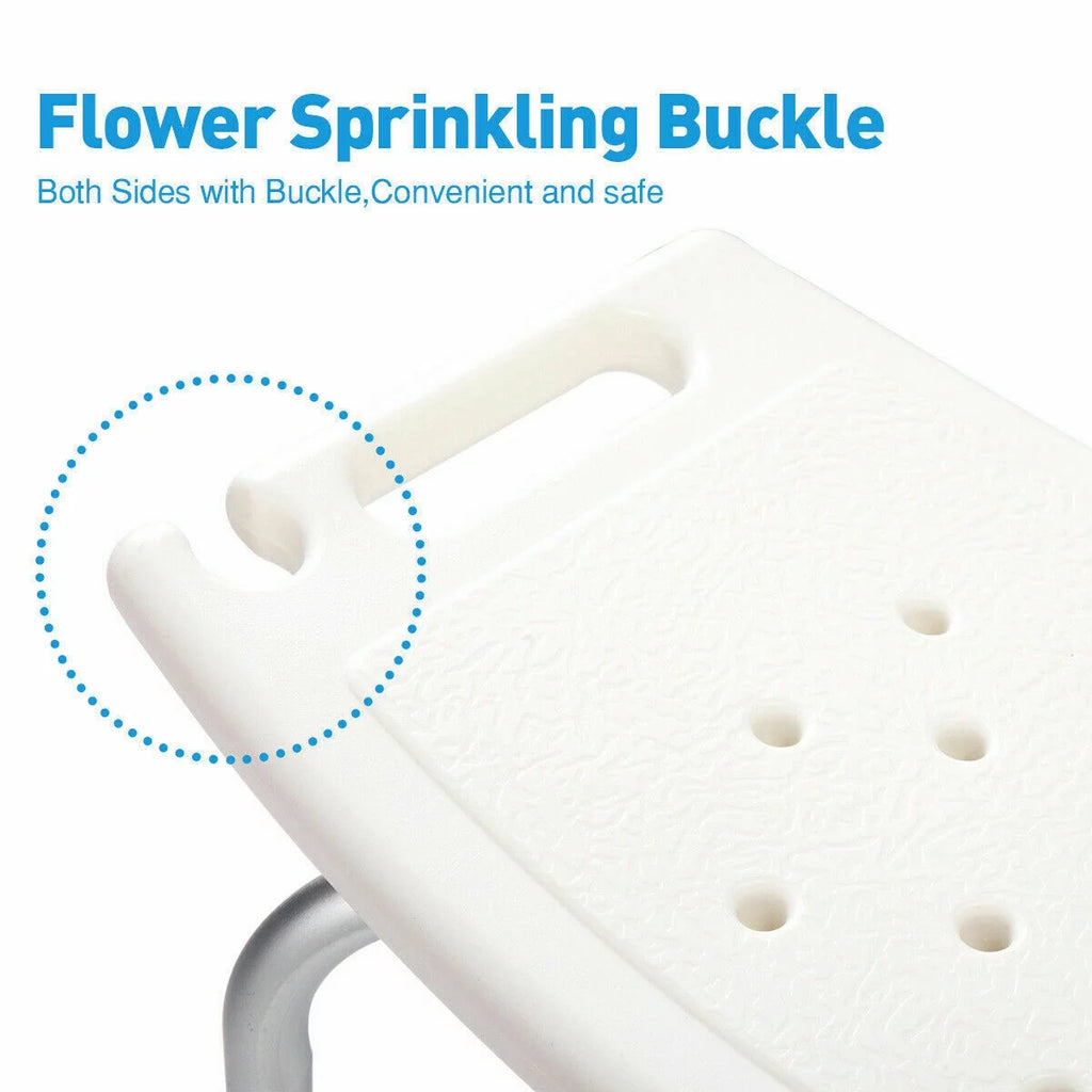 Jaxpety Adjustable Height Bath Shower Chair Medical Bench Bathtub Stool Seat White A185