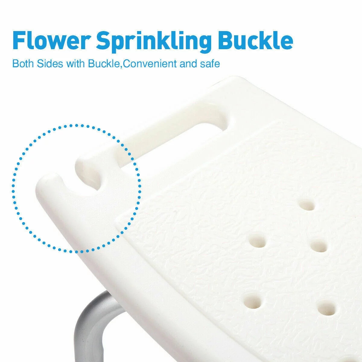 Jaxpety Adjustable Height Bath Shower Chair Medical Bench Bathtub Stool Seat White A185