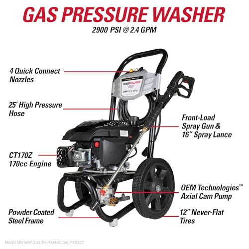 Simpson Cleaning 3400 PSI Gas Pressure Washer, 2.5 GPM, CRX Engine, 25-Foot Hose K189