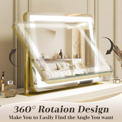 Vanity Mirror with Lights, 12.6"×15" LED Makeup Mirror, Touch Control Dimmable D52089