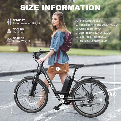 Electric Bike for Adults, 26" 1000W Peak City Cruiser Ebike, 48V Removable Battery O80999