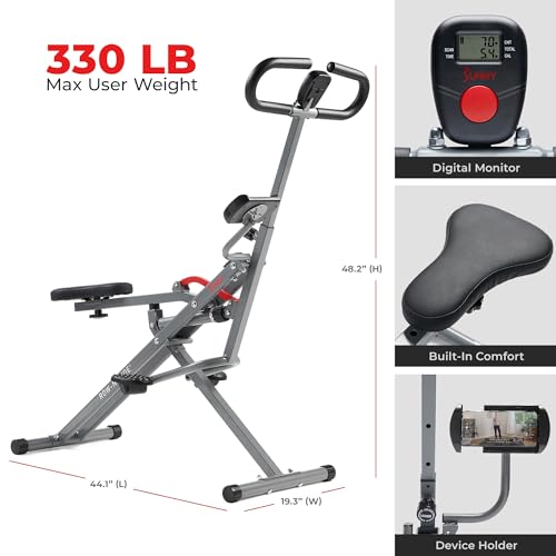 Sunny Health & Fitness Row-N-Ride PRO Full Body Squat Machine G774529