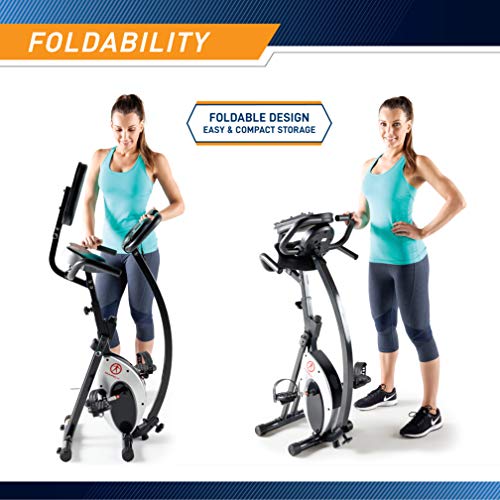 Marcy Foldable Upright Exercise Bike with Adjustable Resistance H1253