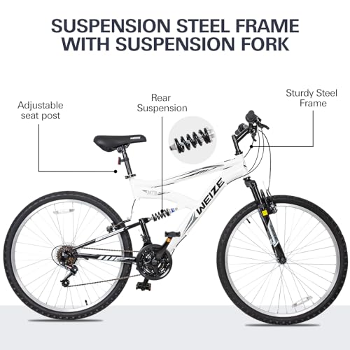 WEIZE Mountain Bike 26 27.5 inch Dual Full Suspension MTB Bicycle F2799