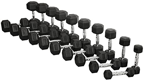 Rubber Coated Hex Dumbbell Weight Set R443