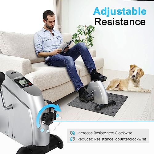 Mini Exercise Bike, AGM Under Desk Pedal Exerciser with LCD Display F9243