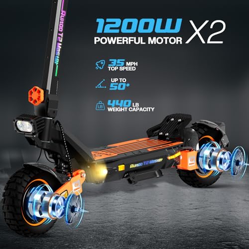 Ruitoo Electric Scooter 1000W Motor, Foldable Off Road E-Scooter for Adults I897875