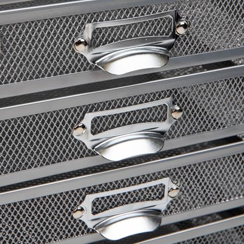 Mind Reader 10-Drawer Metal Mesh Desk Organizer, Silver N923041
