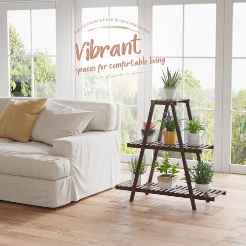 Bamboo 3 Tier Plant Stand Indoor Outdoor G488
