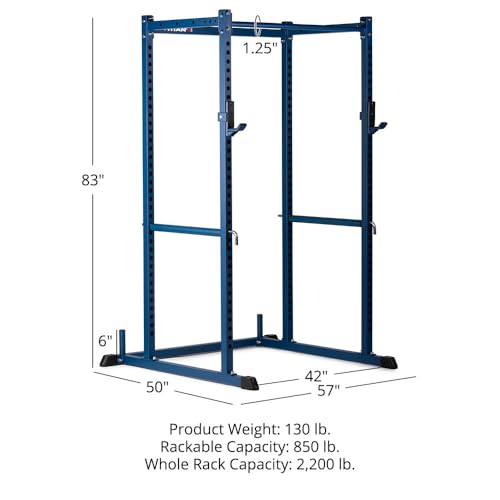 Titan Fitness T-2 Series Short Power Rack with Pull Up Bar and Safeties for Home Gym L283014