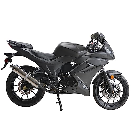 HHH 125cc Motorcycle with Manual Transmission, 17 inch Wheels, Black V540