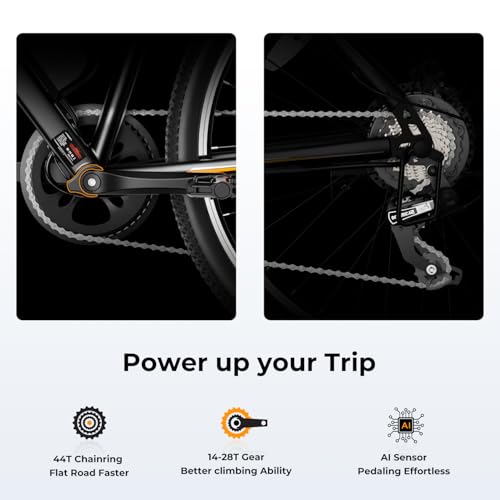 Jasion EB5 Electric Bike for Adults, 500W Brushless Motor, 40 Miles, 20 MPH, 7-Speed Y354