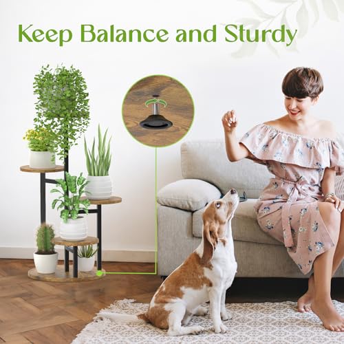 6 Tier Metal Wood Corner Plant Stand Indoor Outdoor H78199