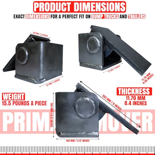 Heavy Duty Dump Truck Trailer Hinges, Greasable Weld-On Solid Steel, 2 Pack B12899