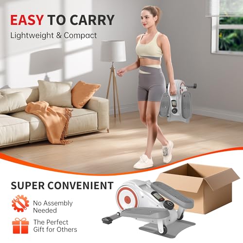 Under Desk Elliptical Machine, Electric Leg Exerciser for Seniors, 8 Resistance Levels A547