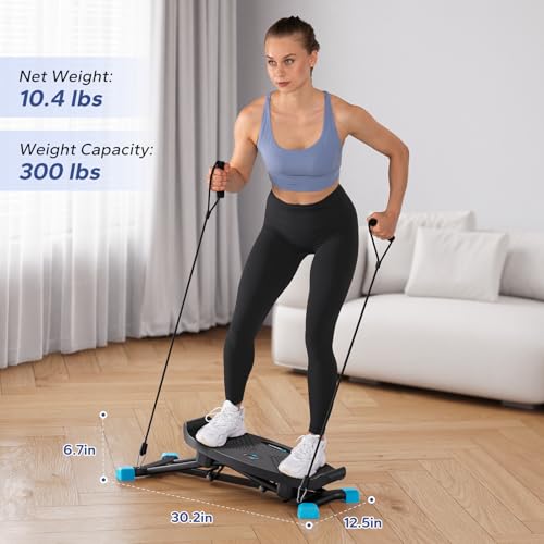 MERACH Balancing Machine for Full Body Workout, Sliding Ski Simulator with Resistance Bands, Black W4429