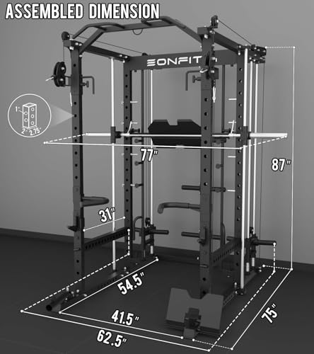 Eonfit E5 Smith Machine with Vertical Leg Press, Power Cage Squat Rack, Home Gym Equipment R390