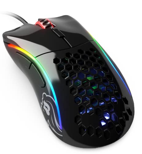 Glorious Model D Wired Gaming Mouse - 68g Honeycomb RGB Ergonomic, Matte White M160012
