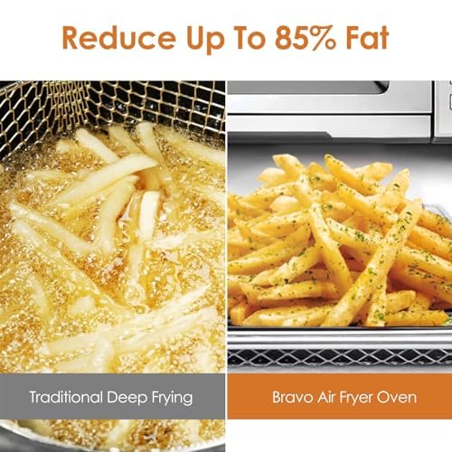Nuwave Bravo Air Fryer Toaster Smart Oven, 12-in-1 Countertop Convection, 30-QT XL, Stainless Steel Look H960464